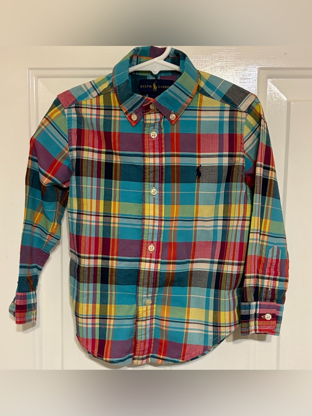 Ralph Lauren Beautiful Long-Sleeve Colorful Plaid Button-Down Shirt Size 3/3T
